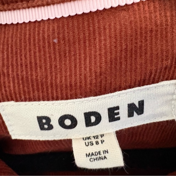 Boden Flora Cord Shirt Dress Cognac US 8P - Picture 2 of 7